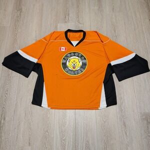 Kobe‎ Waterloo Wolves Hockey OHL Goalie Jersey Orange Mens Game Issued Canada